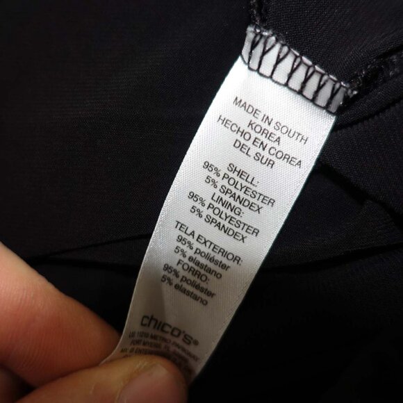 Chico's Women's Weekends Skort Size 3 / 16 Black Elastic Waist Skirt Shorts - Picture 5 of 5